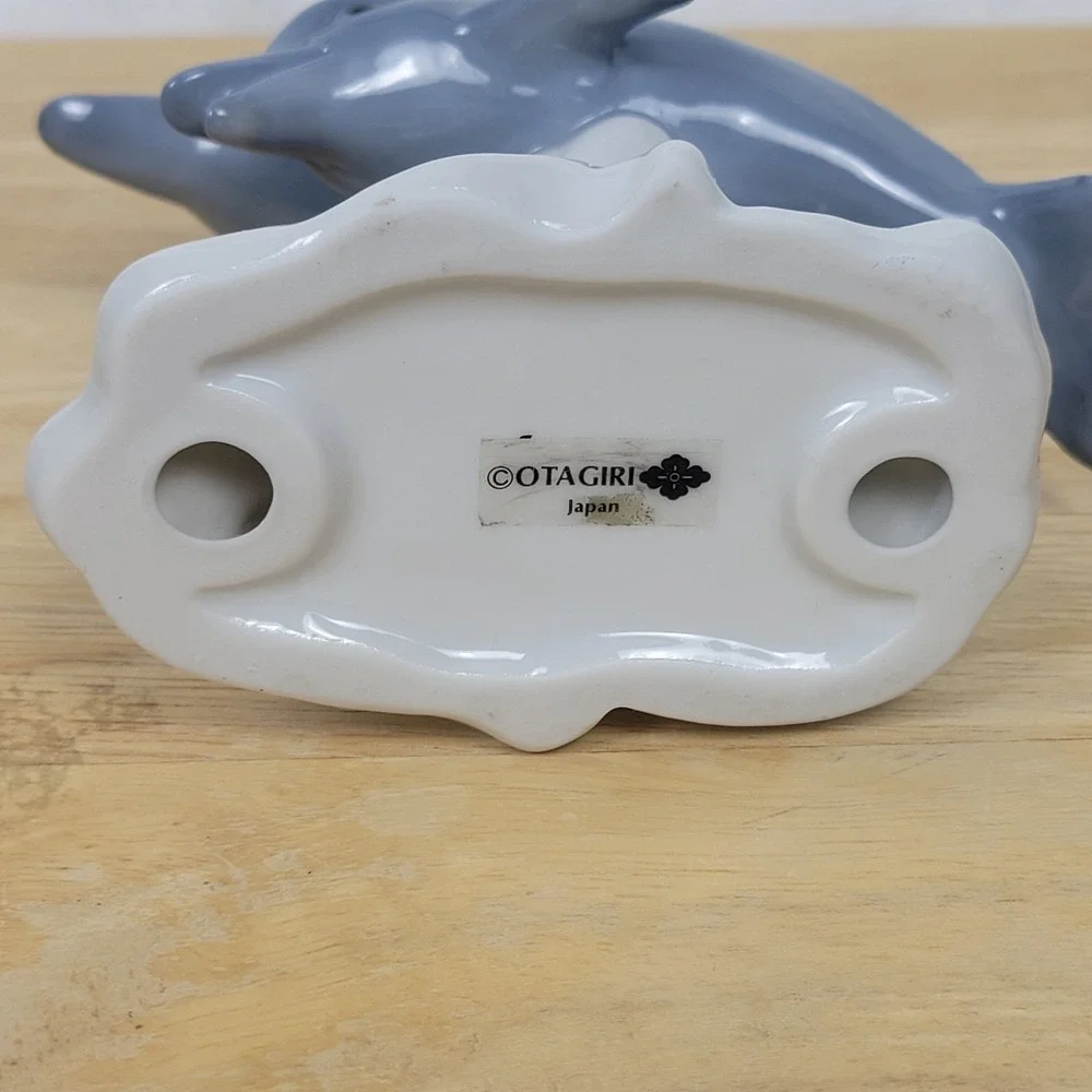 VTG Otagiri‎ Japan Porcelain Double Dolphin Figurine 4